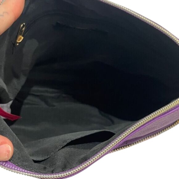 Trina Turk Purple Floral Print Crossbody Bag Gold-tone Hardware NWT - Picture 8 of 11